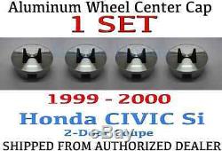 1 SET Genuine OEM Honda Civic 2Dr Si Aluminum Wheel H Center Cap 1999-2000