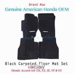 1998-2002 Genuine OEM Honda Accord 4dr Black Carpet Floor Mat Set 08P15-S84-110B