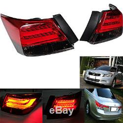 2008-2012 Year For HONDA Accord Sedan 4-Door LED Tail Lights BMW Style Red Black