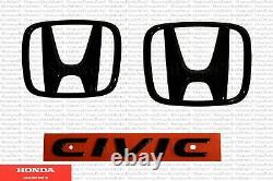 2016-2021 Civic Genuine Honda OEM Gloss Black Emblem Kit (08F20-TBA-100)