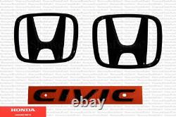 2017-2021 Civic Hatchback Genuine Honda OEM Gloss Black Emblem Kit 08F20-TGG-100