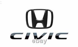 2017-2021 Civic Hatchback Genuine Honda OEM Gloss Black Emblem Kit 08F20-TGG-100