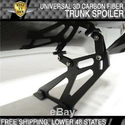 56 Inch Universal GT JDM 3D Carbon Fiber CF Rear Racing Trunk Spoiler Wing Deck