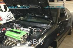 96-00 Honda Civic EK9 Carbon Fiber Strut Hood Shock Gas Lift Stainless Damper