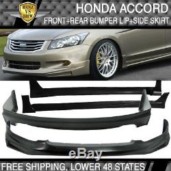 Actual Install Image! Fits Accord Front + Rear Bumper Lip + Side Skirts Bodykit