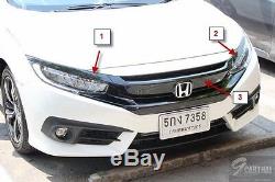 Asian Black Molding Front Grille Extension Assy RL Honda Civic 10th F RS 16-19