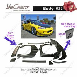 FRP PD RB Body Kit Fit For 92-95 Honda Civic Hatchback EG Bumper Canard Fender