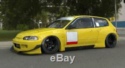 FRP PD RB Body Kit Fit For 92-95 Honda Civic Hatchback EG Bumper Canard Fender