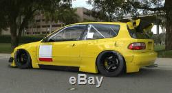 FRP PD RB Body Kit Fit For 92-95 Honda Civic Hatchback EG Bumper Canard Fender