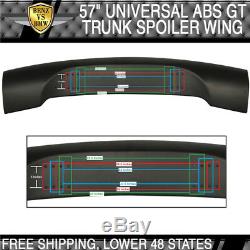 Fit Honda 57 Inches JDM GT Style Adjustable Trunk Spoiler Unpainted Black ABS