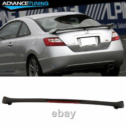 Fits 06-11 Honda Civic Si 2Dr Coupe LED 3rd Brake Trunk Spoiler Unpainted ABS
