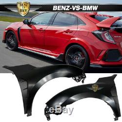 Fits 16-19 Honda Civic Type-R Style Front Fender Flares Vent Trim With Insert