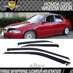 Fits 92-95 Honda Civic Mugen Style Front + Rear Bumper Lip + Window Visor