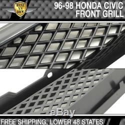 Fits 96-98 Honda Civic 4D Front Rear Bumper Lip + Grill + Sun Window Visor