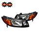 For 06-11 Honda Civic 2dr Fa Coupe Jd Style Black Headlights Withamber Reflector