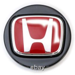 GENUINE HONDA OEM TYPE R BLACK WHEEL CENTER CAPS With RED H 44732-TGH-A01 set of 4