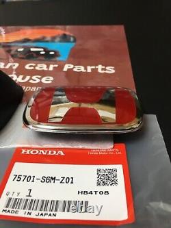 Genuine HONDA OEM ACURA RSX Integra 05-06 DC5 Type-R F&R SET Red H Emblem Badge