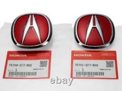 Genuine Honda OEM 97-01 Acura Integra DC2 Type-R RED A Emblem Front and Rear