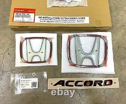 Genuine OEM Honda 2018-2022 Accord Gloss Black Logo Emblem Set 08F20-TVA-100