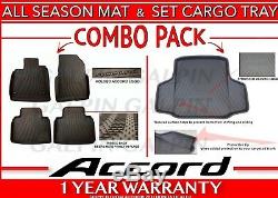 Genuine OEM Honda Accord High-Wall All Season Floor Mat Set & Cargo Tray COMBO