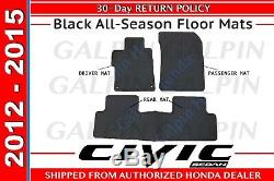 Genuine OEM Honda Civic 4Dr Sedan Black All Season Floor Mats 2012 2015