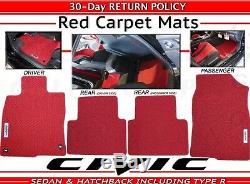 Genuine OEM Honda Civic 4dr 5dr Red Carpet Floor Mat Set (08P15-TGG-110A)