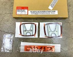 Genuine OEM Honda Civic 4dr Sedan Gloss Black Logo Emblem Set 08F20T20100 22-25