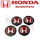 Genuine Oem Honda Civic Type-r Wheel Center Caps Fk2 Fk8 Black Red H