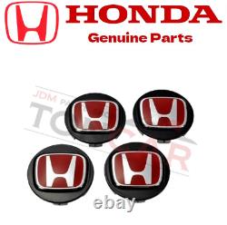 Genuine OEM Honda Civic Type-R Wheel Center Caps FK2 FK8 Black Red H