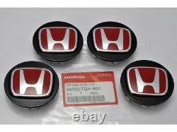 Genuine OEM Honda Civic Type-R Wheel Center Caps FK2 FK8 Black Red H