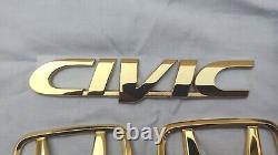 Genuine OEM Rare 1996 Civic EK Honda Access Corp Gold Emblem with paper japan