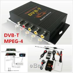 HD DVB-T MPEG4 Dual Antenna 4 Way Video Car Mobile Digital TV Receiver Box Tuner