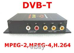 HD DVB-T MPEG4 Dual Antenna 4 Way Video Car Mobile Digital TV Receiver Box Tuner