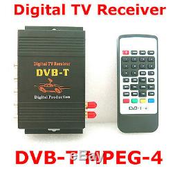HD DVB-T MPEG4 Dual Antenna 4 Way Video Car Mobile Digital TV Receiver Box Tuner