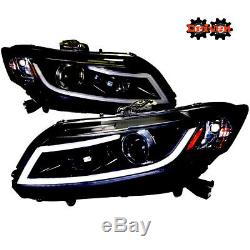 Honda Civic 12-15 FA FG Sedan Coupe LED DRL Projector Smoked Housing Headlights