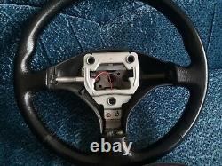 Honda Civic 96-00 Genuine BLACK Steering Wheel LEATHER 3 Spoke OEM JDM EDM