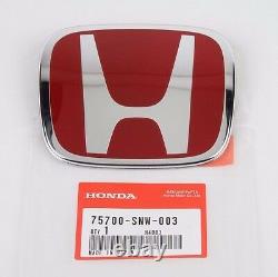 Honda Civic Si FRONT REAR EMBLEM JDM FD2 H Red Genuine NEW 06 14 Badge Type R