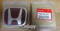 Honda Civic Si FRONT REAR EMBLEM JDM FD2 H Red Genuine NEW 06 14 Badge Type R