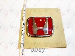 Honda Genuine Civic EK9 Type-R Front and Rear Emblems Red Badge Set OEM JAPAN