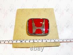 Honda Genuine Civic EK9 Type-R Front and Rear Emblems Red Badge Set OEM JAPAN