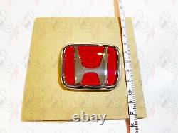 Honda Genuine Civic EK9 Type-R Front and Rear Emblems Red Badge Set OEM JAPAN