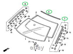 Honda Genuine Molding FR Windshield Side RH & LH Upper Set Civic 1992-1995 OEM