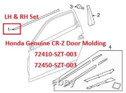 Honda Genuine OEM 72410-SZT-003 72450-SZT-003 Door Molding Set CR-Z LH RH