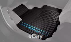 OEM 2017-2020 Honda CR-V High Wall Blue Logo All Season Floor Mats 08P17TLA121A